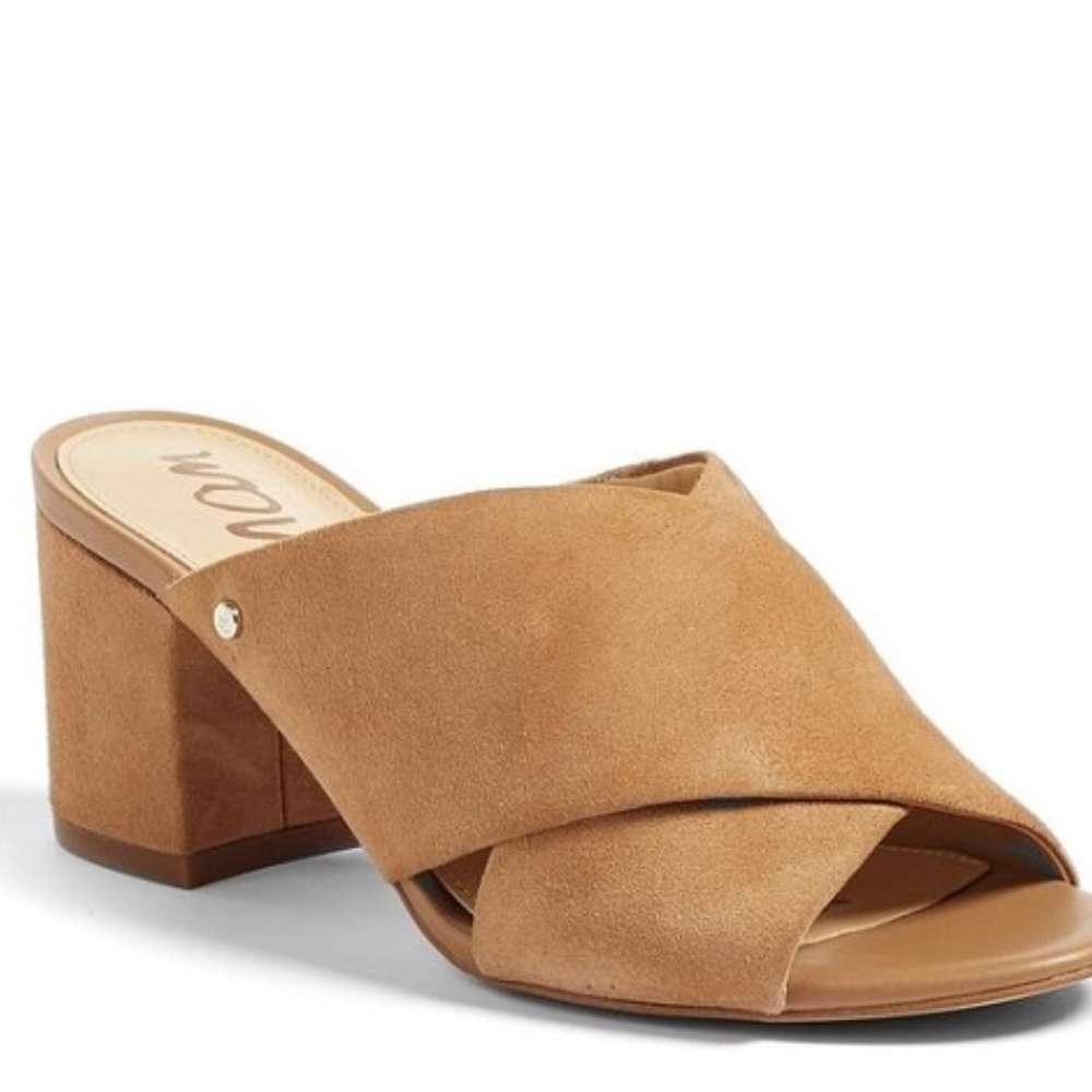 Sam Edelman Stanley Suede Block Heel Mules size 8.5.